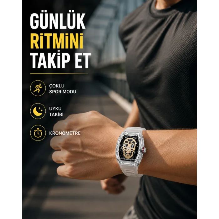 Uzun Pil Ömürlü Akıllı Saat Spor ve Günlük Kullanım Yeni Nesil
