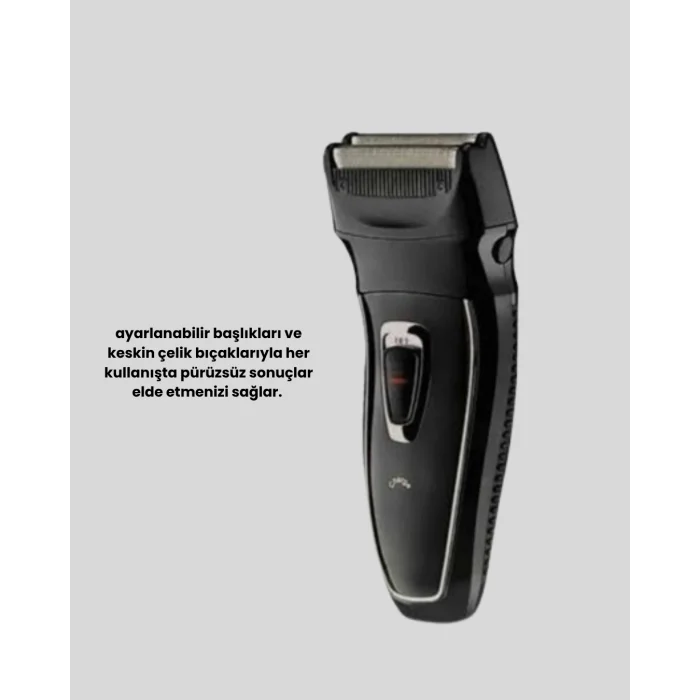 Uzun Pil Ömürlü Şarjlı Tıraş Makinesi – Hızlı Şarj, Ergonomik Tasarım, Çok Yönlü Kullanım