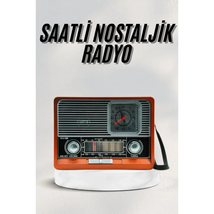 Vintage Nostaljik Radyo AUX USB SD Kart Girişli Şarjlı Bluetooth Bağlantılı