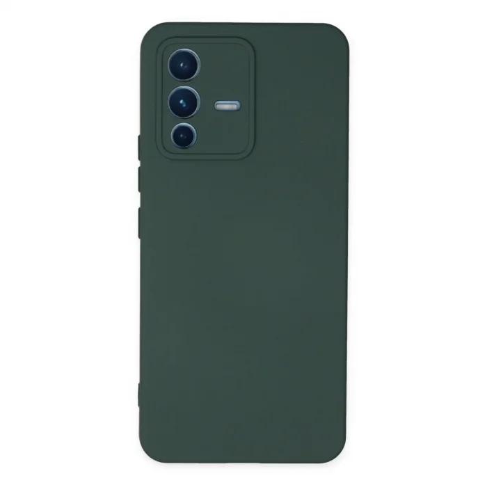 Vivo V23 5g Kılıf Nano İçi Kadife Silikon - Koyu Yeşil