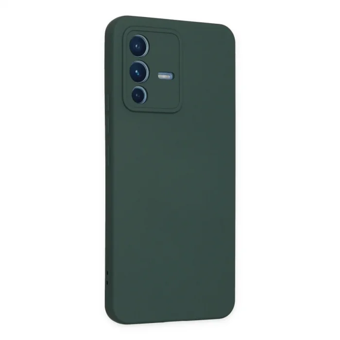 Vivo V23 5g Kılıf Nano İçi Kadife Silikon - Koyu Yeşil