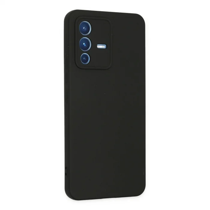 Vivo V23 5g Kılıf Nano İçi Kadife Silikon - Siyah