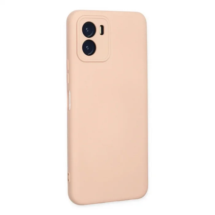 Vivo Y15s Kılıf Nano İçi Kadife Silikon - Pudra