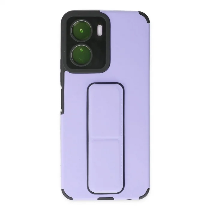 Vivo Y16 Kılıf Mega Standlı Silikon - Lila