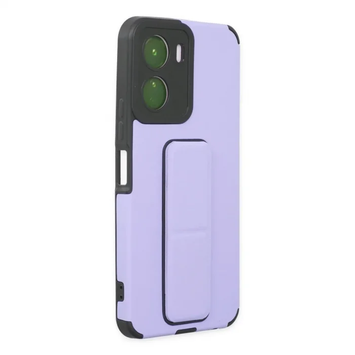 Vivo Y16 Kılıf Mega Standlı Silikon - Lila