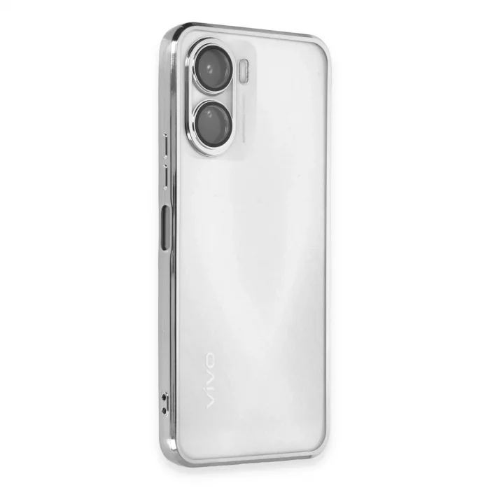 Vivo Y16 Kılıf Razer Lensli Silikon - Gümüş