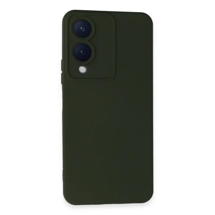 Vivo Y17s Kılıf Nano İçi Kadife Silikon - Koyu Yeşil