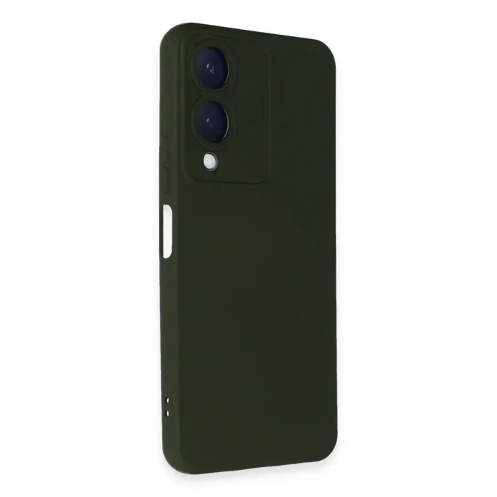 Vivo Y17s Kılıf Nano İçi Kadife Silikon - Koyu Yeşil