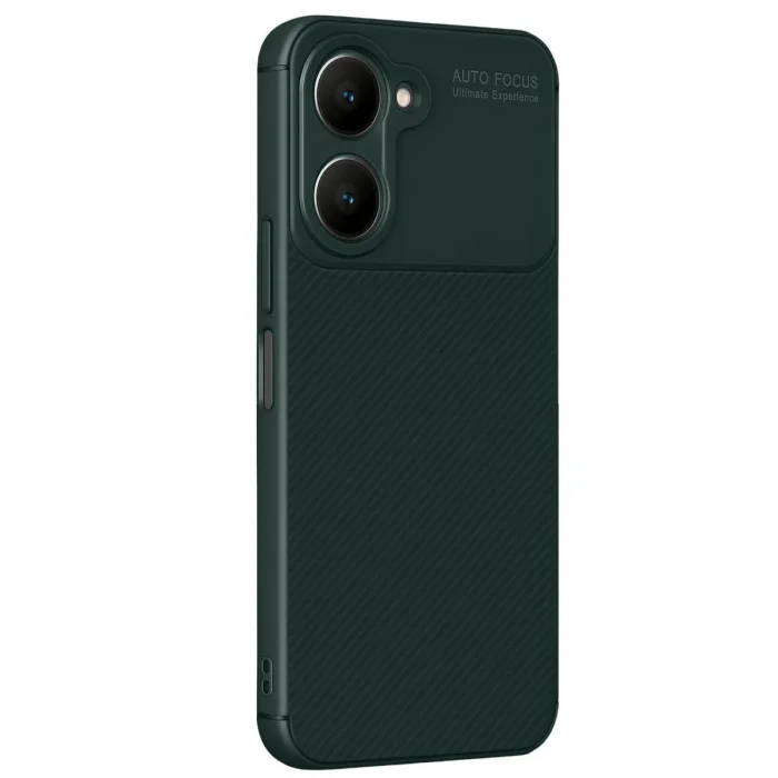 Vivo Y18 Kılıf Auto Focus Karbon Kapak - Koyu Yeşil