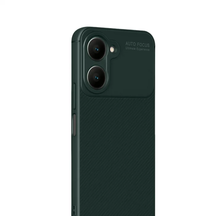 Vivo Y18 Kılıf Auto Focus Karbon Kapak - Koyu Yeşil