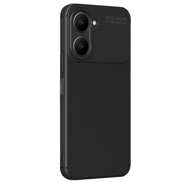 Vivo Y18 Kılıf Auto Focus Karbon Kapak - Siyah