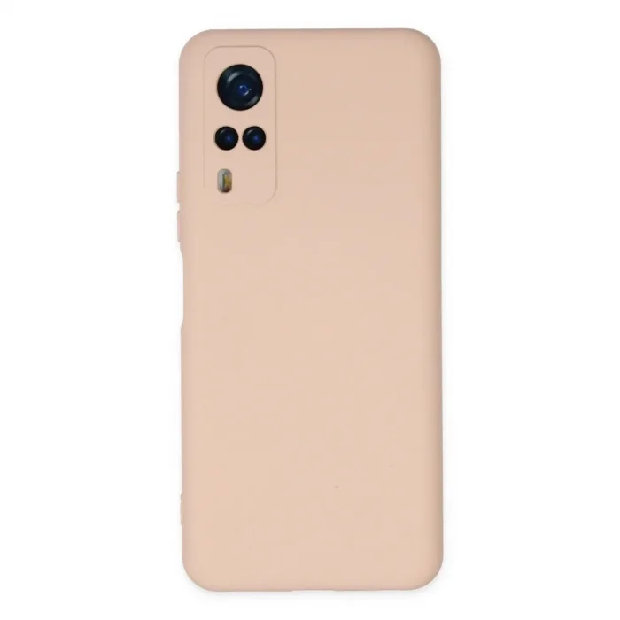 Vivo Y53s Kılıf Nano İçi Kadife Silikon - Pudra