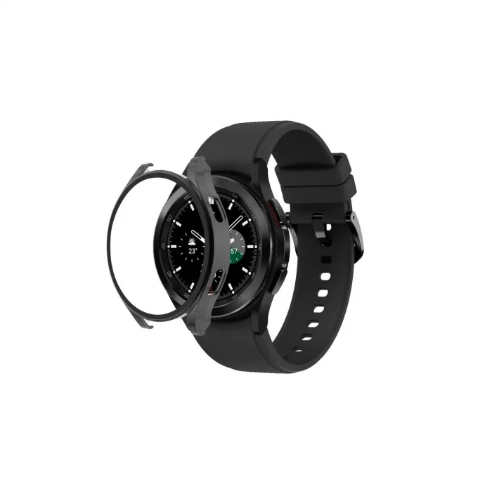 Watch 5 Pro 45mm Wall Camlı Kasa Ekran Koruyucu - Siyah
