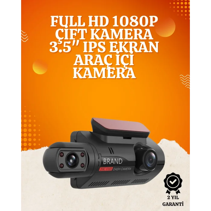 WiFi Destekli Araç Kamerası – 3 inç Ekran, 1080P Ön ve 720P İç Kamera