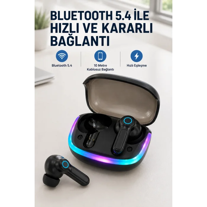 WS Bluetooth Kulaklık Quad ENC HD Voice 500mAh Şarj Kutulu Kablosuz Kulaklık