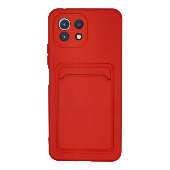 Xiaomi Mi 11 Kılıf Kelvin Kartvizitli Silikon - Kırmızı