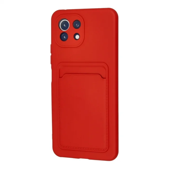 Xiaomi Mi 11 Kılıf Kelvin Kartvizitli Silikon - Kırmızı