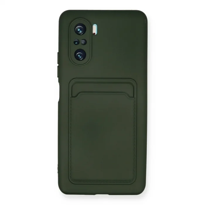 Xiaomi Mi 11i Kılıf Kelvin Kartvizitli Silikon - Koyu Yeşil