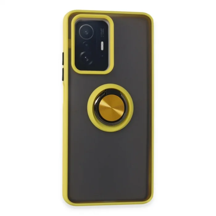 Xiaomi Mi 11t Pro Kılıf Montreal Yüzüklü Silikon Kapak - Sarı