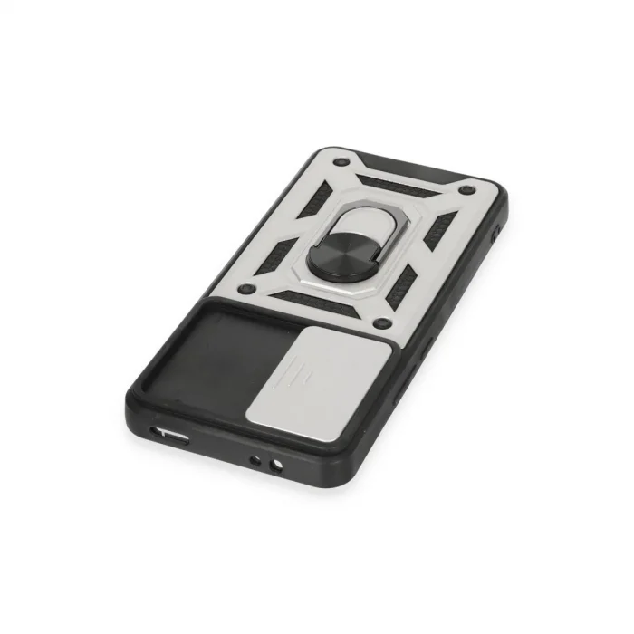 Xiaomi Mi 12t Pro Kılıf Pars Lens Yüzüklü Silikon - Gümüş