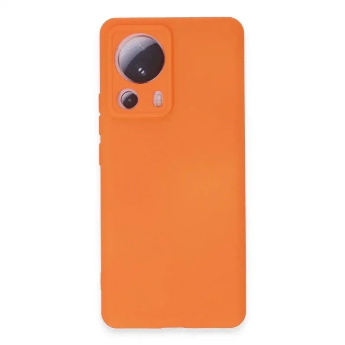 Xiaomi Mi 13 Lite Kılıf Nano İçi Kadife Silikon - Turuncu