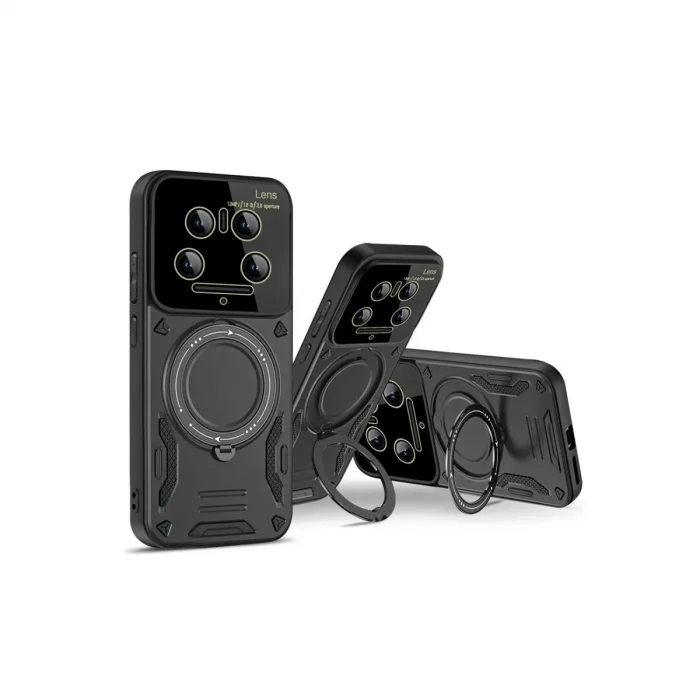 Xiaomi Mi 14 Ultra Kılıf Joy Lens Standlı Kapak - Kırmızı