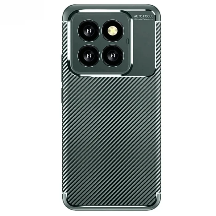 Xiaomi Mi 14t Pro Kılıf Auto Focus Karbon Kapak - Koyu Yeşil