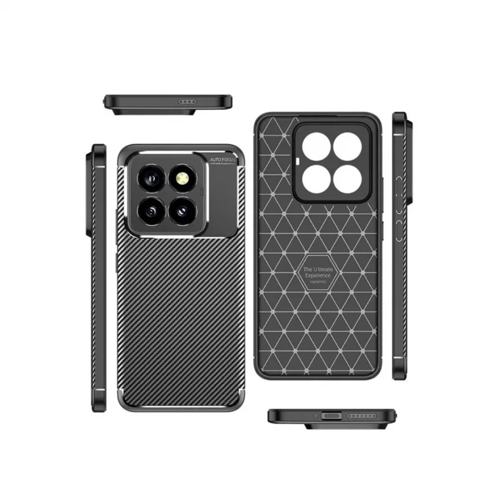 Xiaomi Mi 14t Pro Kılıf Auto Focus Karbon Kapak - Siyah