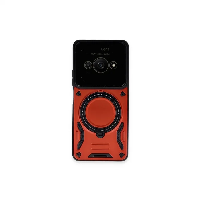 Xiaomi Poco C61 Kılıf Joy Lens Standlı Kapak - Kırmızı