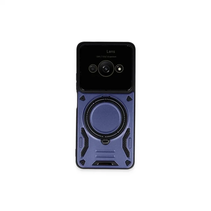 Xiaomi Poco C61 Kılıf Joy Lens Standlı Kapak - Lacivert