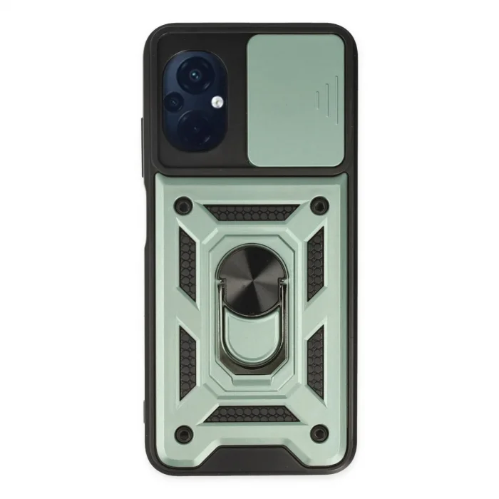 Xiaomi Poco M5 Kılıf Pars Lens Yüzüklü Silikon - Yeşil