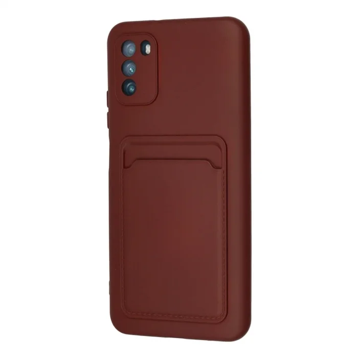 Xiaomi Pocophone M3 Kılıf Kelvin Kartvizitli Silikon - Bordo
