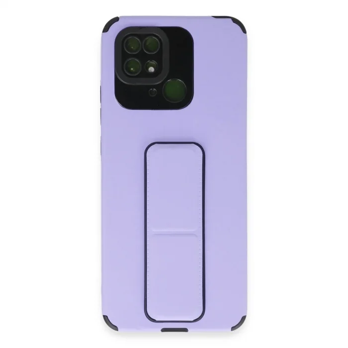 Xiaomi Redmi 10c Kılıf Mega Standlı Silikon - Lila