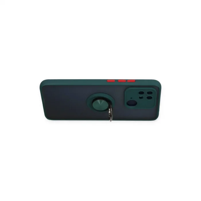 Xiaomi Redmi 10c Kılıf Montreal Yüzüklü Silikon Kapak - Yeşil