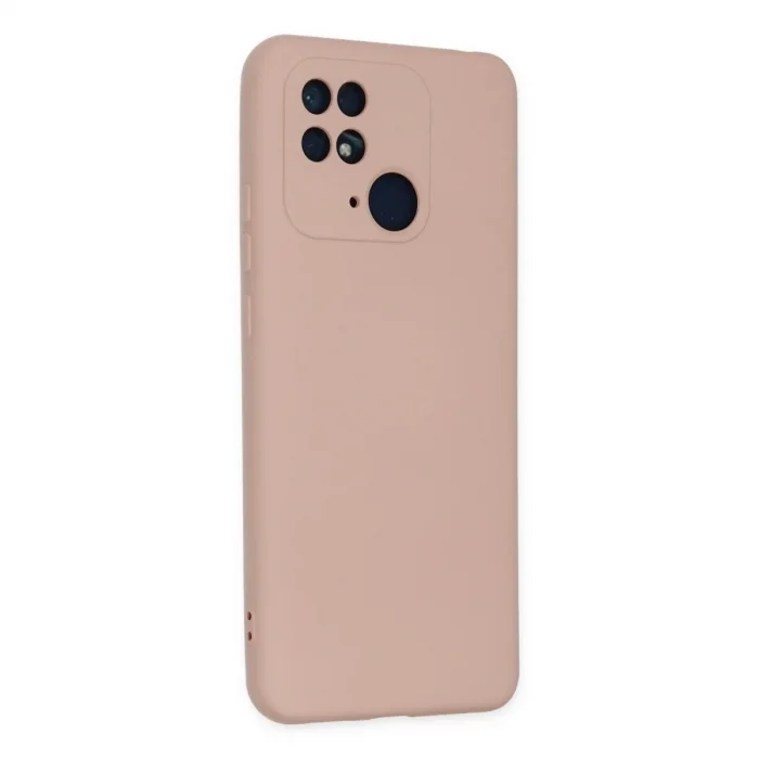 Xiaomi Redmi 10c Kılıf Nano İçi Kadife Silikon - Pudra