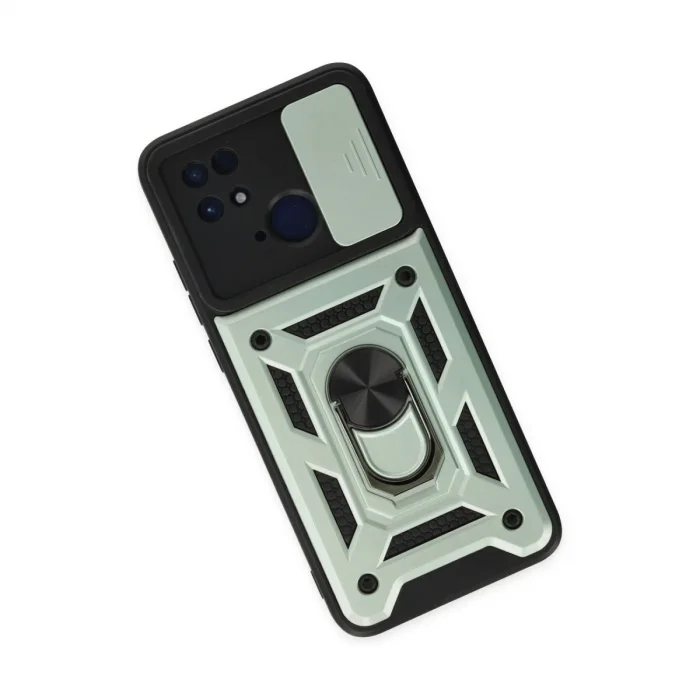 Xiaomi Redmi 10c Kılıf Pars Lens Yüzüklü Silikon - Yeşil