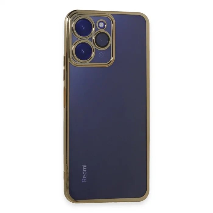 Xiaomi Redmi 12 Kılıf Razer Lensli Silikon - Gold