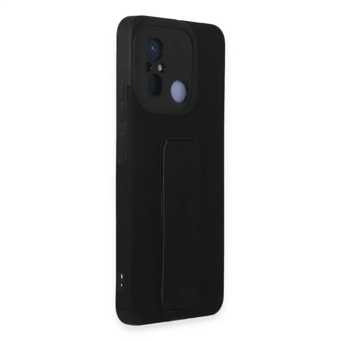 Xiaomi Redmi 12c Kılıf Mega Standlı Silikon - Siyah