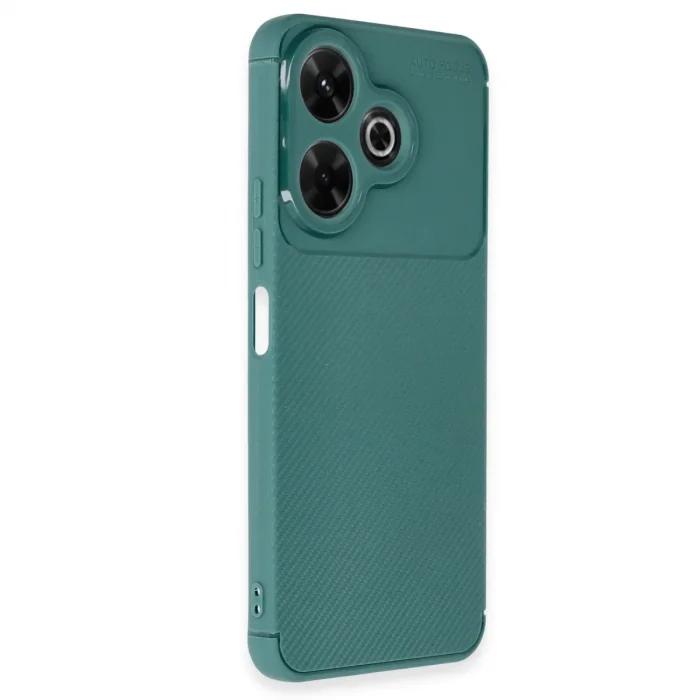 Xiaomi Redmi 13 4g Kılıf Auto Focus Karbon Kapak - Koyu Yeşil