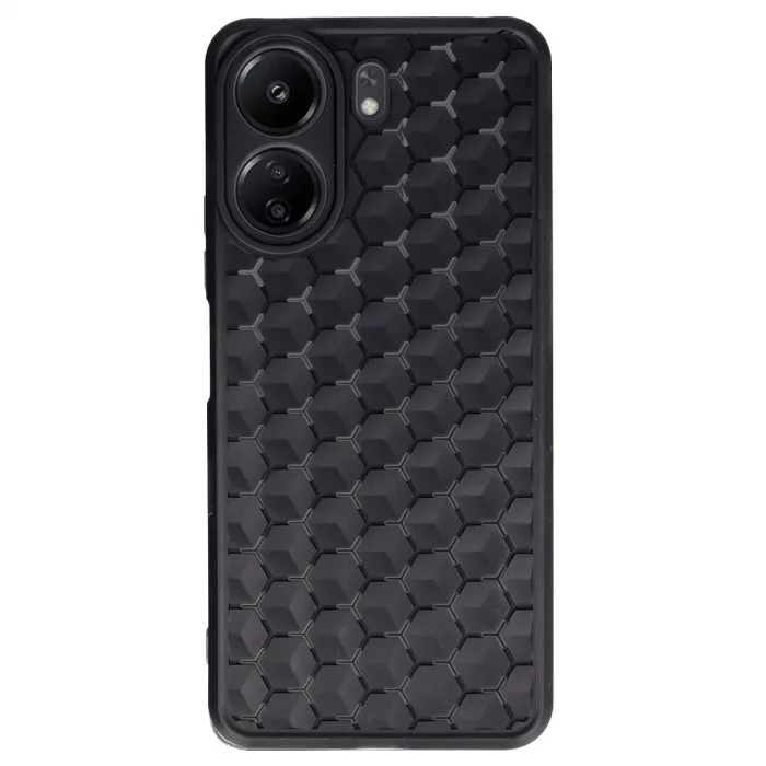 Xiaomi Redmi 13c Kılıf Petek Silikon Kapak - Siyah