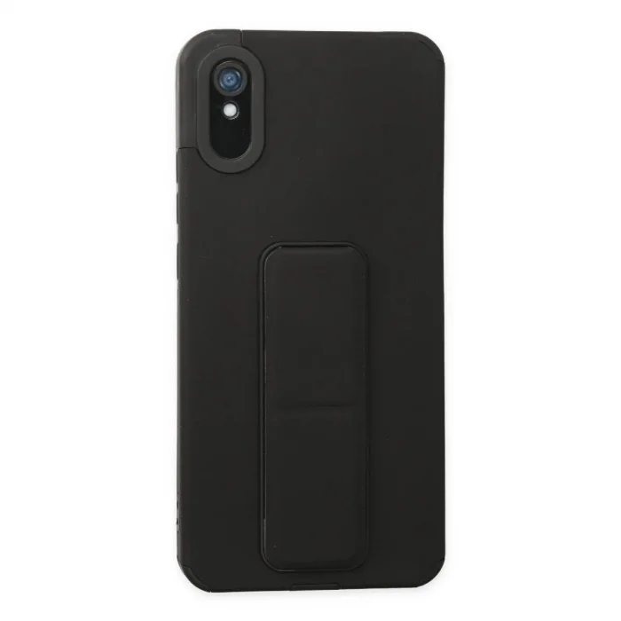 Xiaomi Redmi 9a Kılıf Mega Standlı Silikon - Siyah
