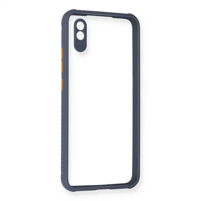 Xiaomi Redmi 9a Kılıf Miami Şeffaf Silikon - Gri