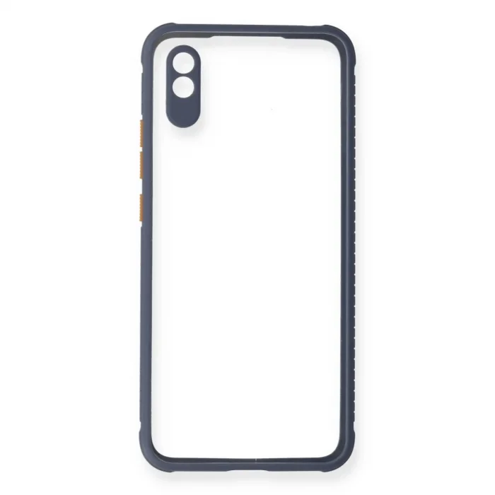 Xiaomi Redmi 9a Kılıf Miami Şeffaf Silikon - Gri
