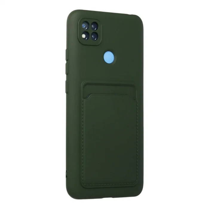 Xiaomi Redmi 9c Kılıf Kelvin Kartvizitli Silikon - Koyu Yeşil