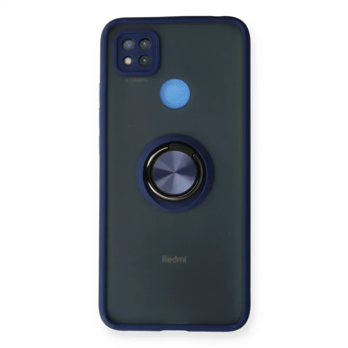 Xiaomi Redmi 9c Kılıf Montreal Yüzüklü Silikon Kapak - Lacivert