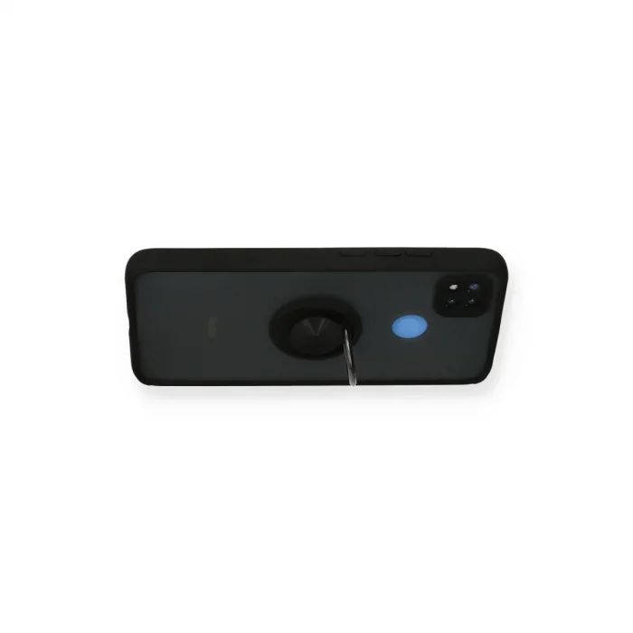 Xiaomi Redmi 9c Kılıf Montreal Yüzüklü Silikon Kapak - Siyah