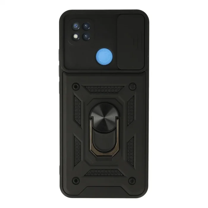 Xiaomi Redmi 9c Kılıf Pars Lens Yüzüklü Silikon - Siyah