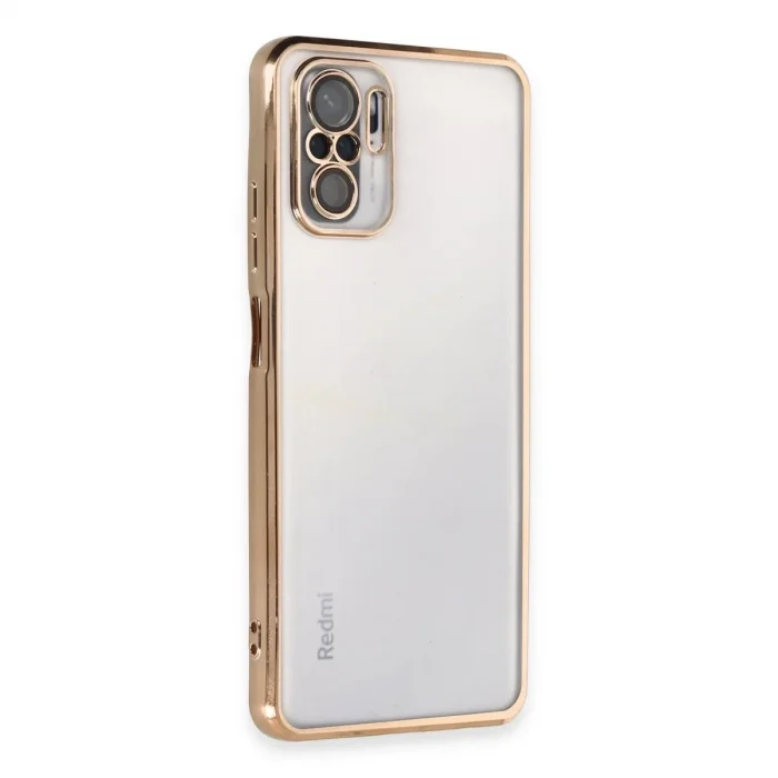 Xiaomi Redmi Note 10 Kılıf Razer Lensli Silikon - Gold