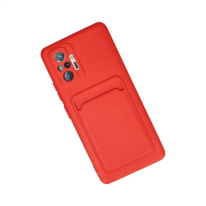 Xiaomi Redmi Note 10 Pro Kılıf Kelvin Kartvizitli Silikon - Kırmızı