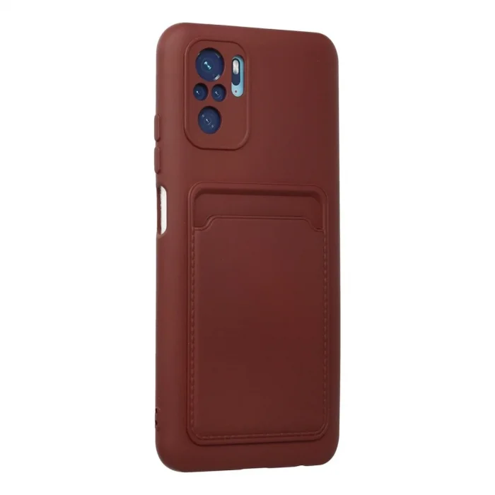 Xiaomi Redmi Note 10s Kılıf Kelvin Kartvizitli Silikon - Bordo